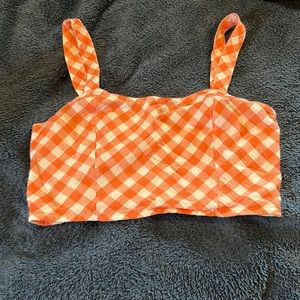aerie orange cropped tank